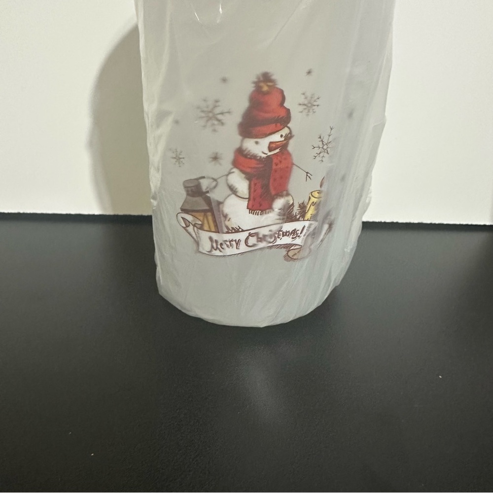 Festive/4 Pieces Christmas Glass Cups Set 16 oz/Bamboo Lids - Picture 5 of 14